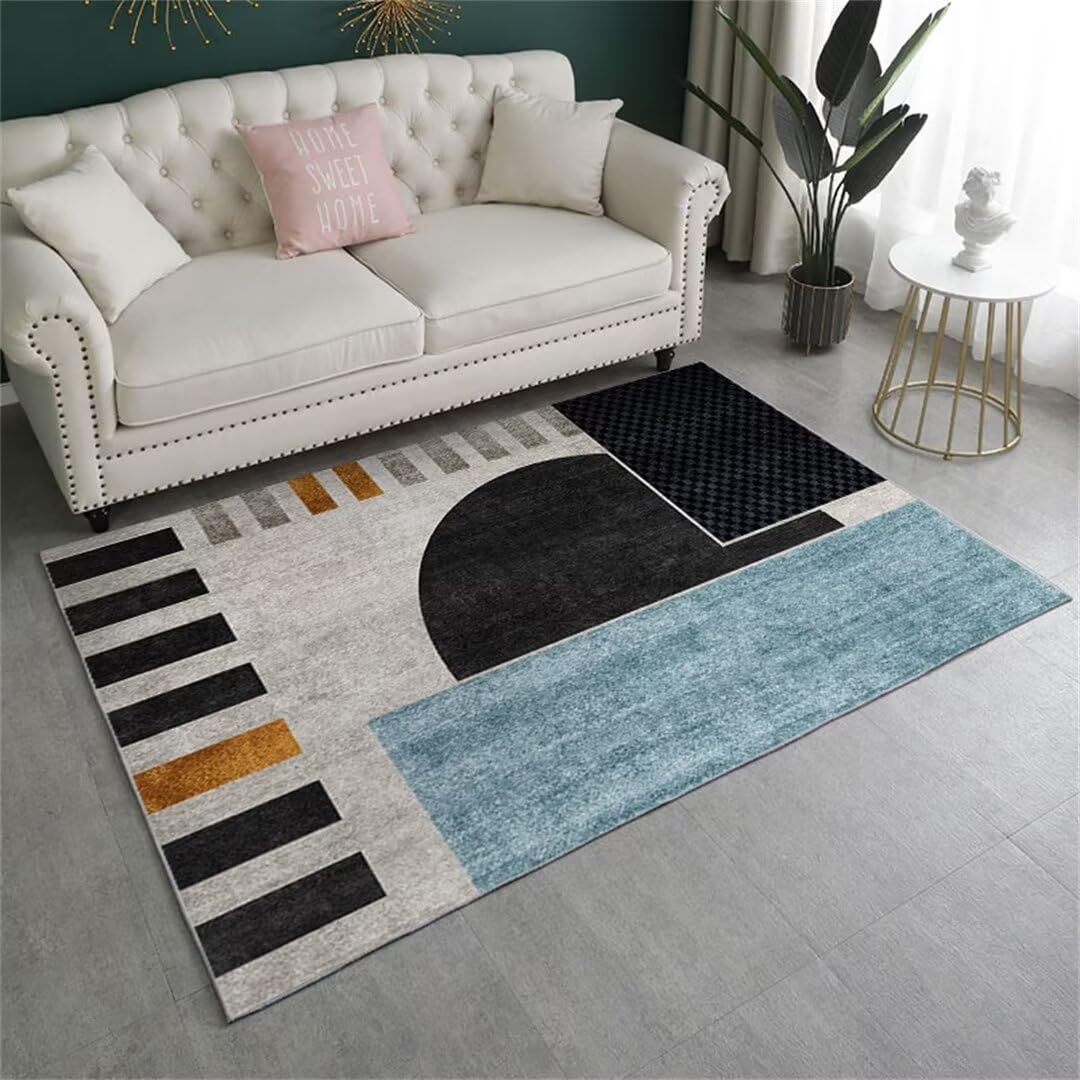 Tapis de chambre de style moderne géométrique pour salon cosy