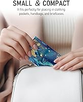 Vista 4 de Weaninyiu - Organizador delgado de metal para tarjetas de visita, billetera de bolsillo cuadrada profesional de acero inoxidable para trabajadores