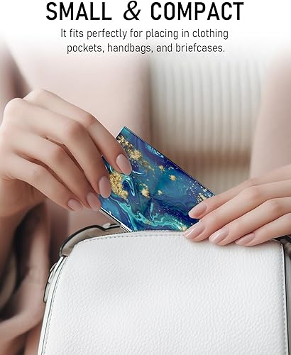 Miniatura 4 de Weaninyiu - Organizador delgado de metal para tarjetas de visita, billetera de bolsillo cuadrada profesional de acero inoxidable para trabajadores