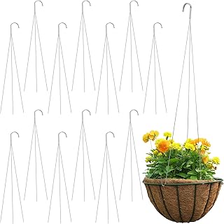 Shimeyao 12 Pcs Wire Plant Hangers 3 Strand Wire Steel Hook Hanger 20.5 ...