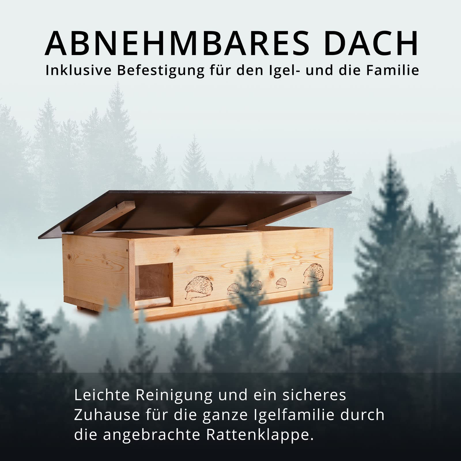 Igelhaus Neu 2 mal Lasiert (IG5) Igelhütte mit Labyrintheingang und Rattenklappe