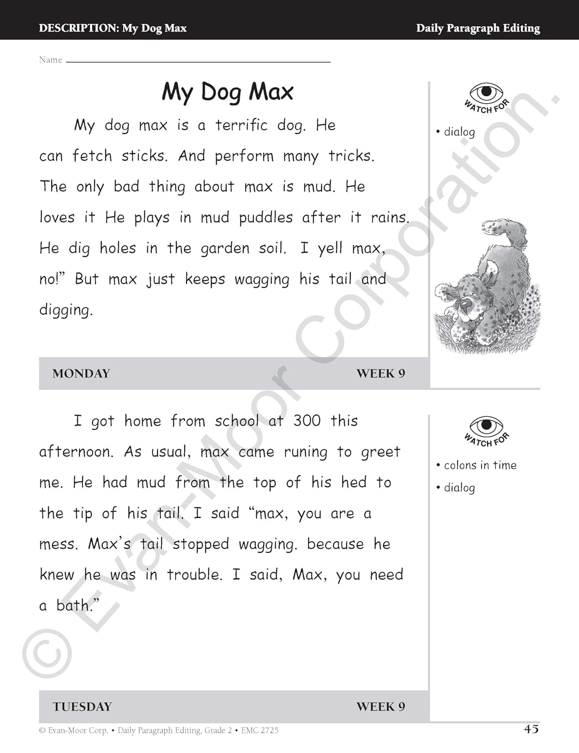 Evan-Moor Daily Paragraph Editing, Grade 2 Teacher Edition image 4 of 8 1557999562