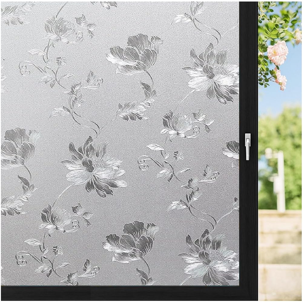 MOCOCO Premium Privacy Window Film Vinyl Frosted Self Adhesive Glass Film Decorative Window Stickers for Home Office Bathroom Kitchen Living Room -Embossed Design (B0CHVV9TNW) Amazon Price History, Amazon Price Tracker