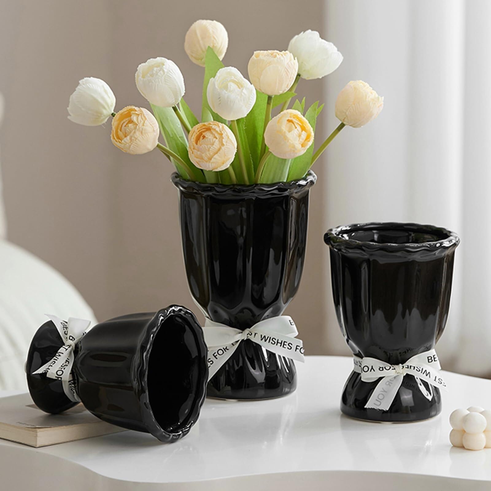 Vasi per fiori Vaso liscio Semplici ornamenti domestici for rose, tulipani, gigli, design lucido Centrotavola