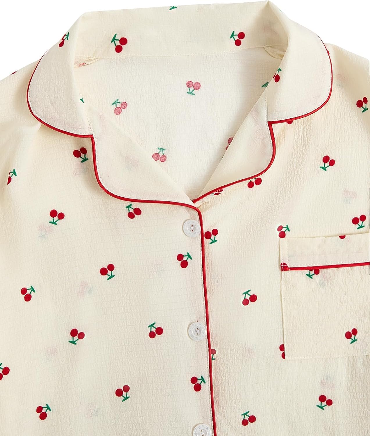 Verdusa Pajamas For Women Set 2 Piece Summer Pajama Sets Cute Pjs Lounge Matching Button Shirt with Shorts - Image 7