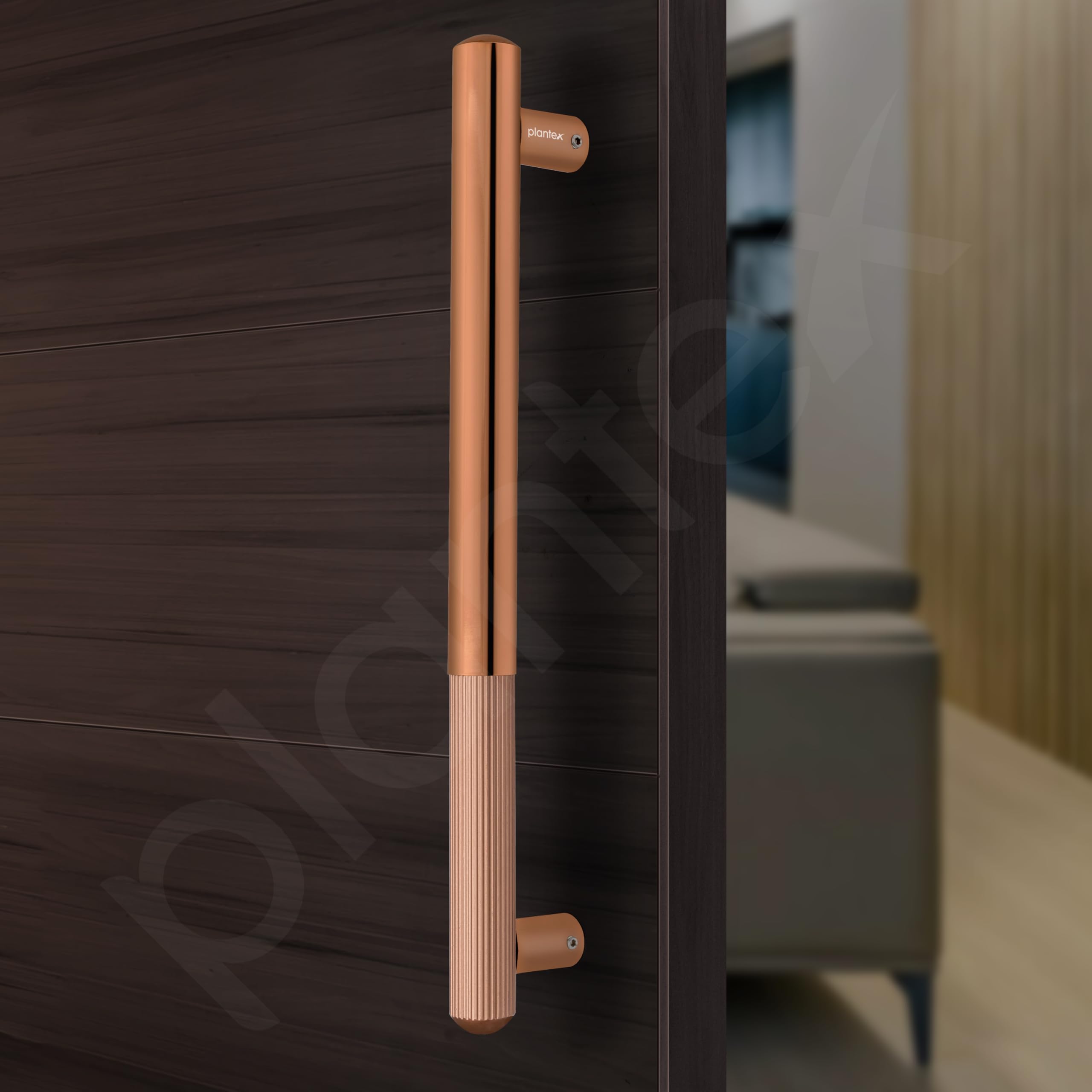 Plantex Door Handle/14 Inch Main Door Handle/Stainless Steel and Aluminium Door Handle/Pull-Push Door Handle/Door Accessories (Pack of 1, Rose Gold) — Amazon image 5