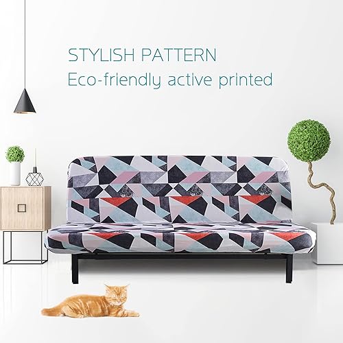 Vista 109 de Funda estampada para futón, fundas elásticas para sofá cama, tamaño matrimonial, individual, queen, sin brazos, fundas protectoras con parte Youmeng