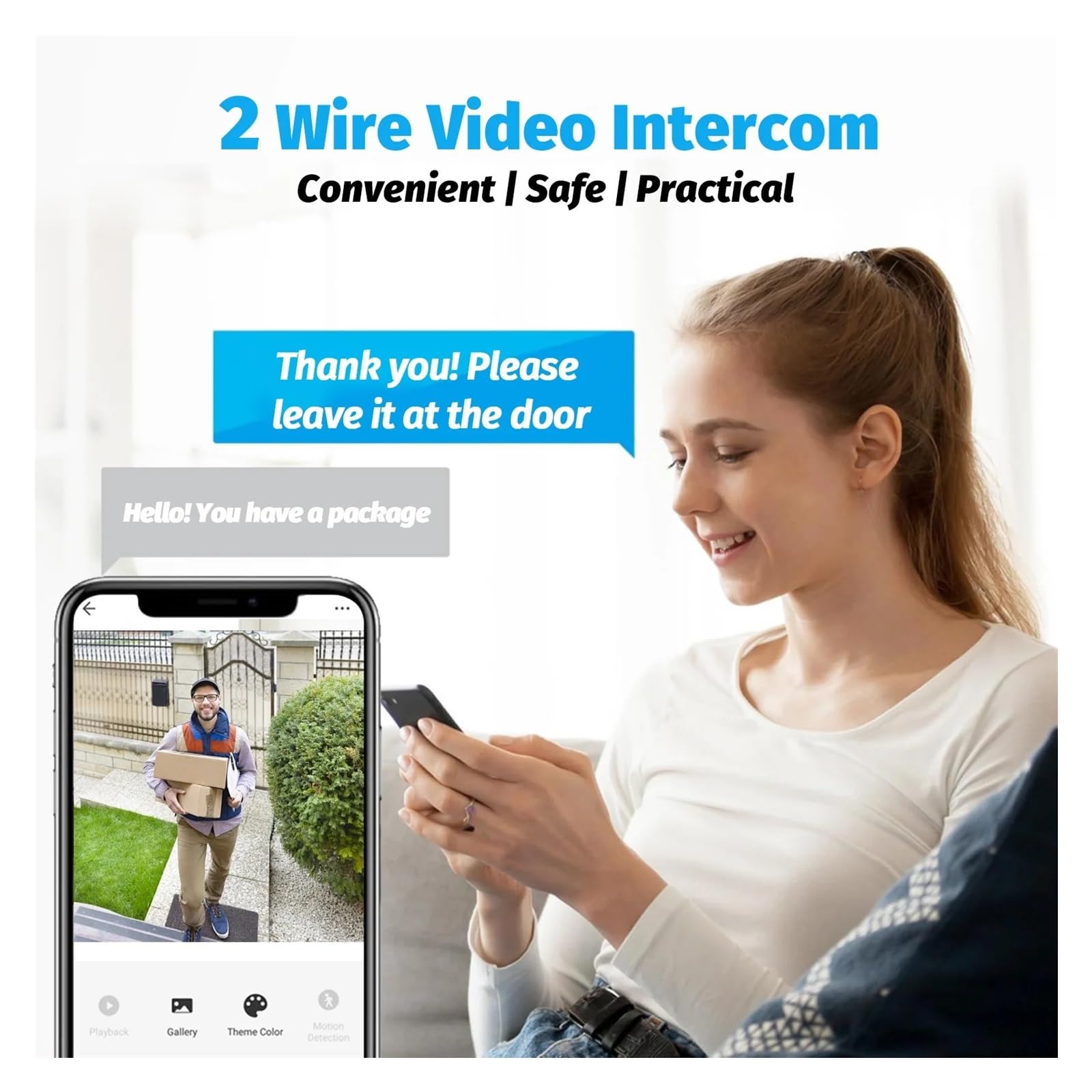 System Wideodomofonowy Tuya 7 Cali 1080p Z Kamerą Noktowizyjną, Obsługą Zdalnego Odblokowania I Integracją Aplikacją Smart Home Do Użytku Na Zewnątrz Ostry PodgląD Na żYwo