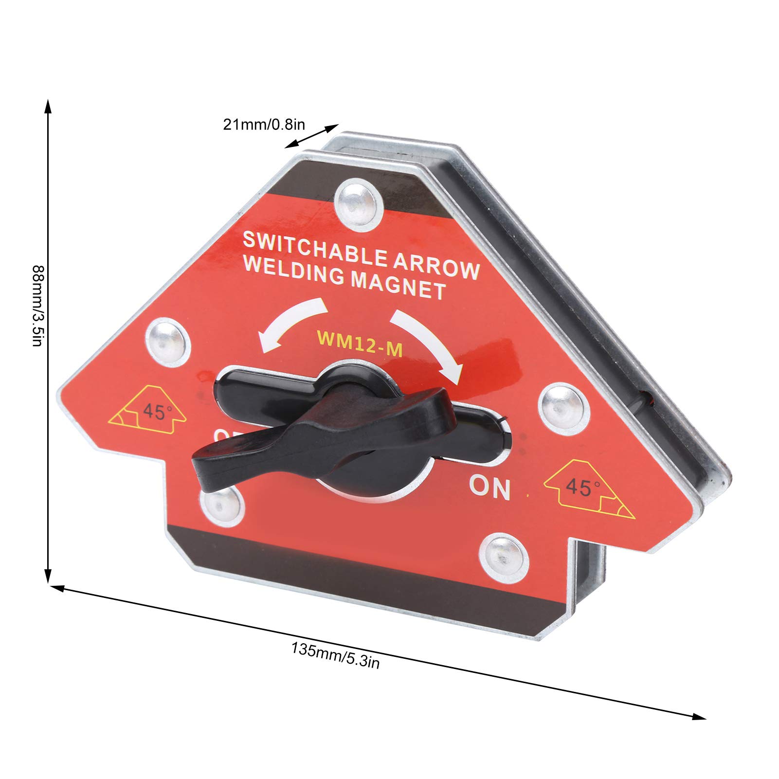 TOPINCN Magnetic Welding Locator, Switchable Welding Magnet Ndfeb + Ferrite WM12-M for Box Welding for Pipeline Installation