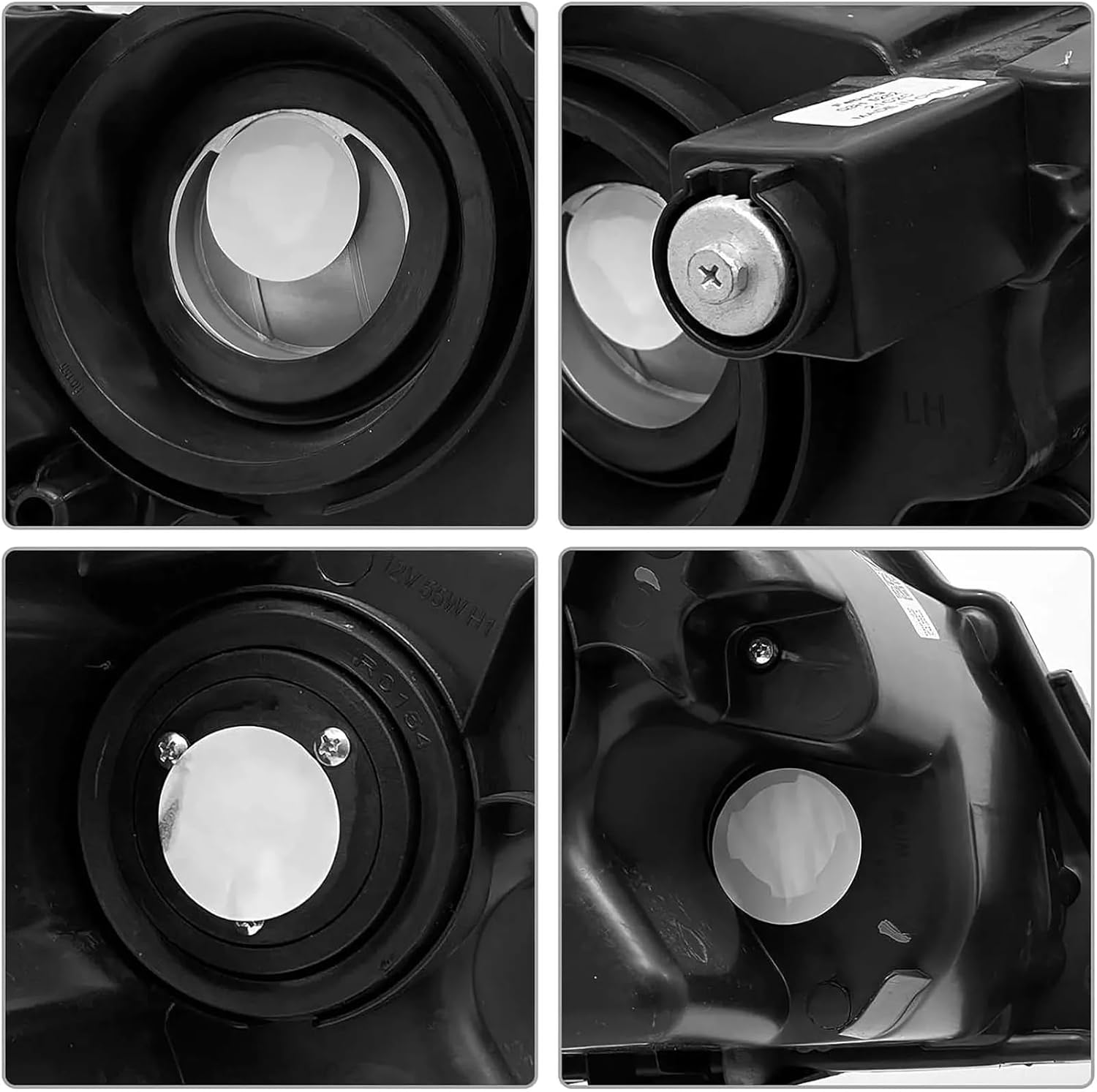 Headlight Assembly Compatible with 2011-2020 Dodge Grand Caravan / 2008-2016 Chrysler Town & Country Headlamp Chrome with Amber Reflector Factory Style Replacement Pair