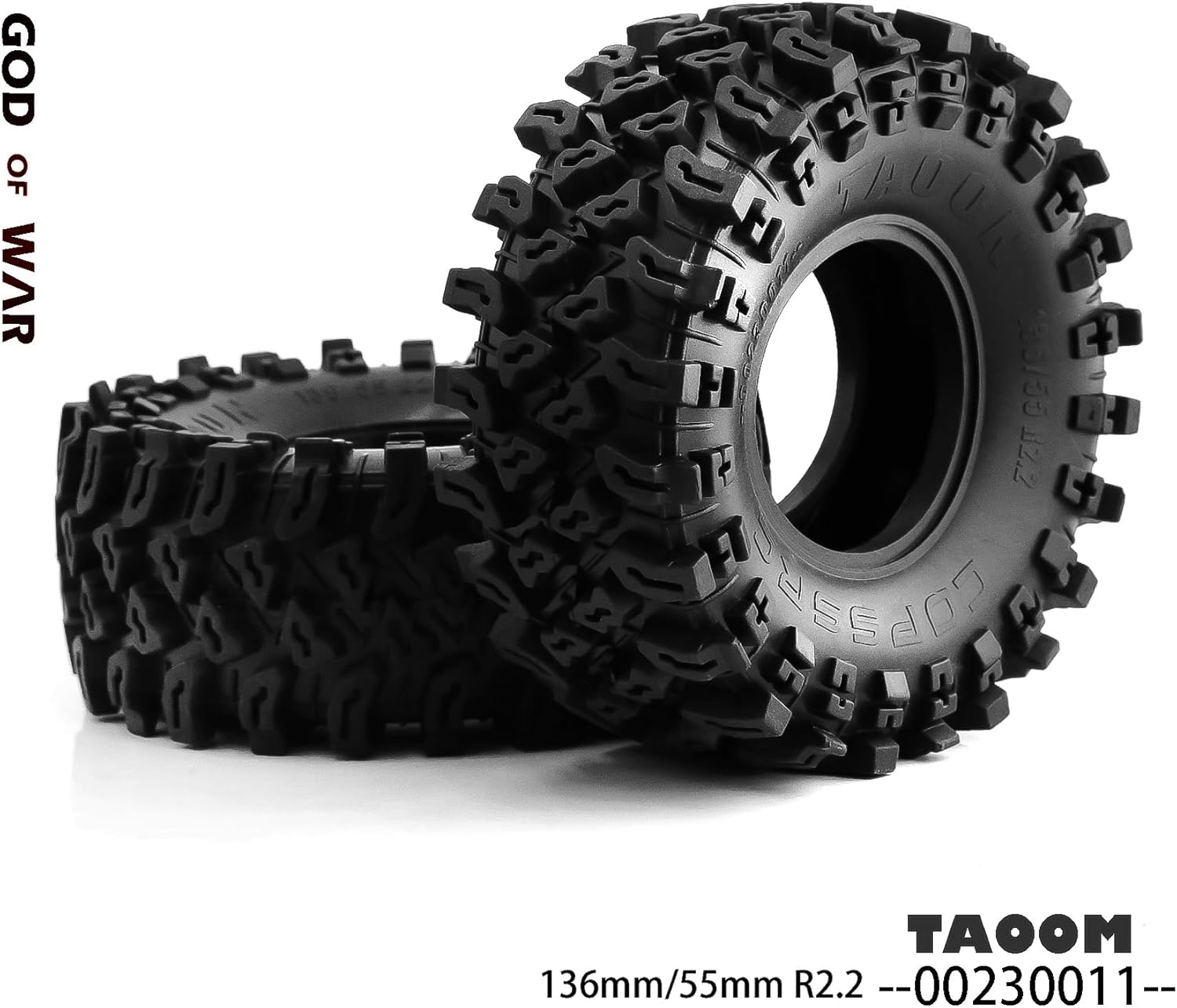 4PCS 2.2" RC Crawler Tires 136mm Mud Slingers Tires Super Grip Soft Tyre Fit for 1/10 RC Crawler Car Truck Axial Traxxas TRX4 SCX10 SCX10 II 90046 90047 RC 4WD D90