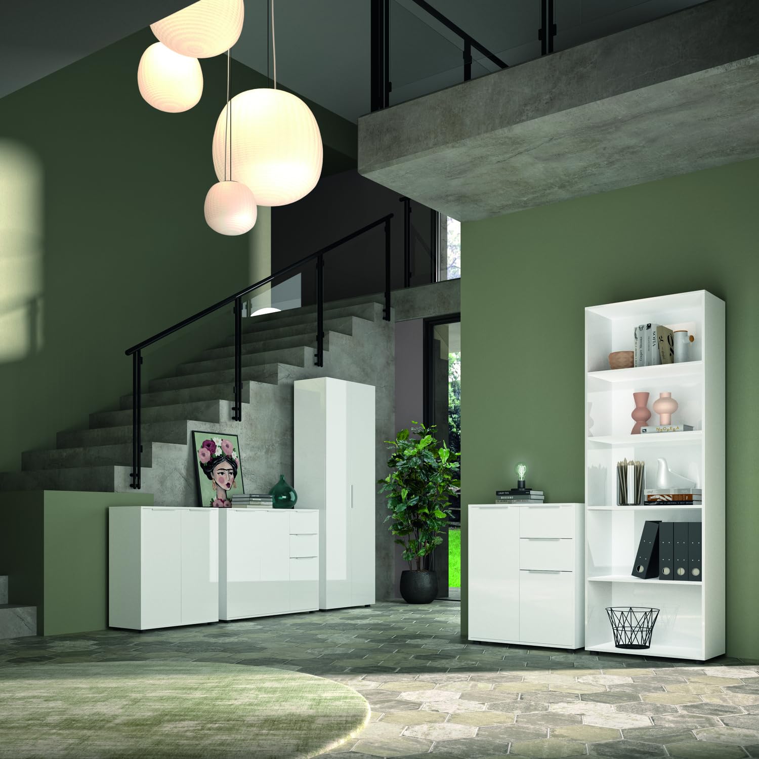 Composad Armadio ESPRESSO 2 Ante Salva Spazio 69,4x181x36 cm Bianco Made in Italy