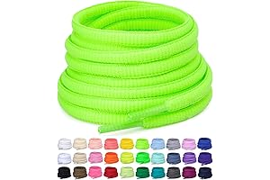 Durable Oval Lime Green Shoelaces