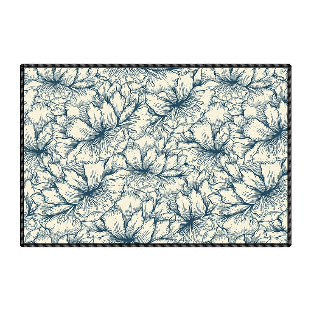 Dywanik kuchenny, antypoślizgowy, miękka mata kuchenna, mata kuchenna, zestaw dywanów, można prać w pralce, ciemność kwiatowa, 50 x 160 cm