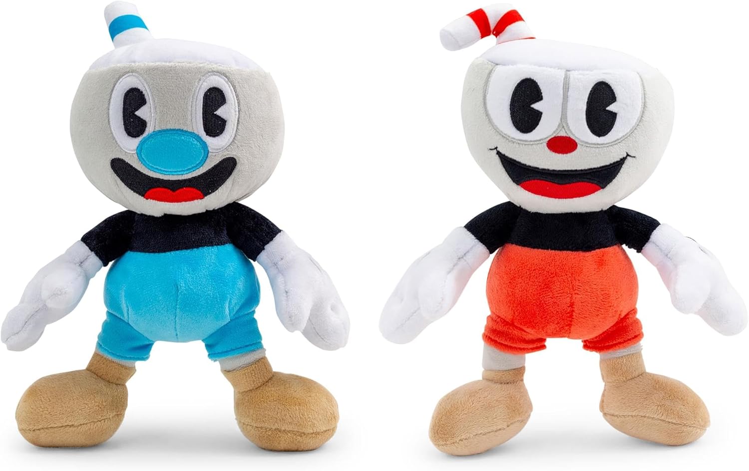 Toynk Cuphead 8-Inch Plush Set of 2 | Cuphead and Mugman
