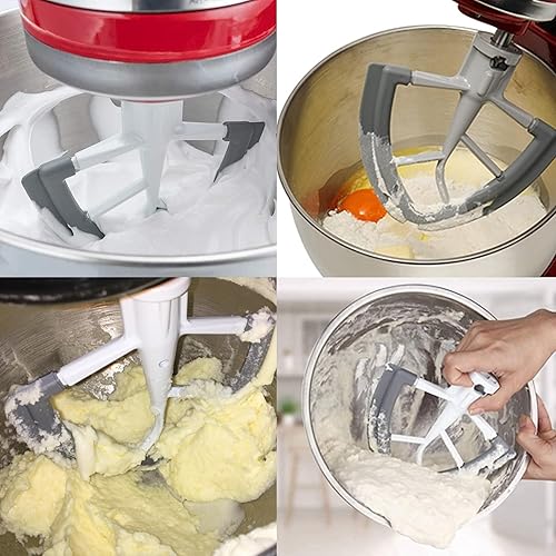 Miniatura 6 de Batidor Flex Edge para KitchenAid de 4.55 cuartos de galón con cabezal inclinable, accesorio de paleta para mezclador KitchenAid con raspador de