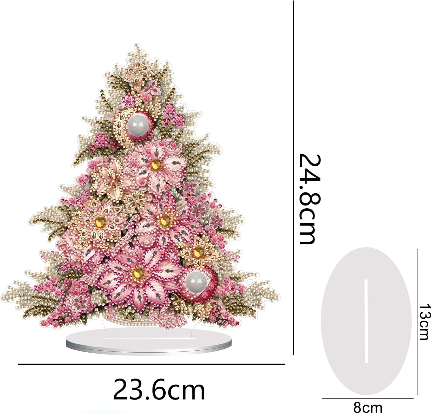 BAYUNOE 4Pcs DIY Diamond Art Painting Desktop Ornament Christmas Tree Special Shaped Crystal Diamond Art Decorated Tabletop Ornaments Handmade Single Sided Diamond Home Decor-Tree02