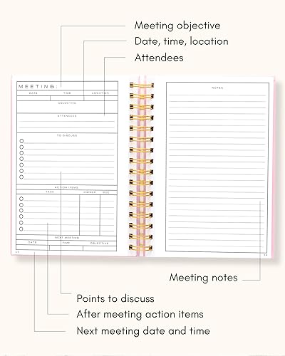 Miniatura 3 de Cuaderno de reuniones Lamare para la organización del trabajo  Cuaderno de trabajo perfecto para tomar notas y planificador de reuniones para la
