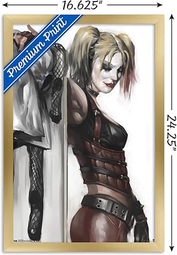 Miniatura 9 de Trends International DC Comics - Póster de pared de Harley Quinn, 14.72 x 22.37 pulgadas, versión enmarcada de madera de granero