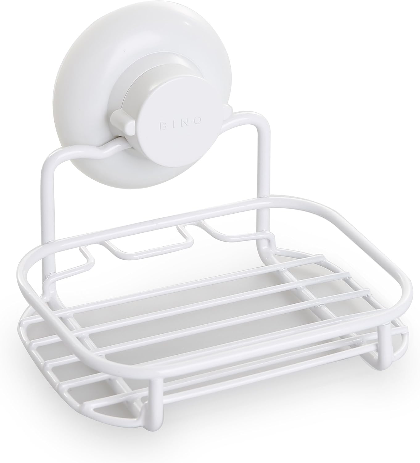 BINO SMARTSUCTION White Shower Caddy, Soap Dish