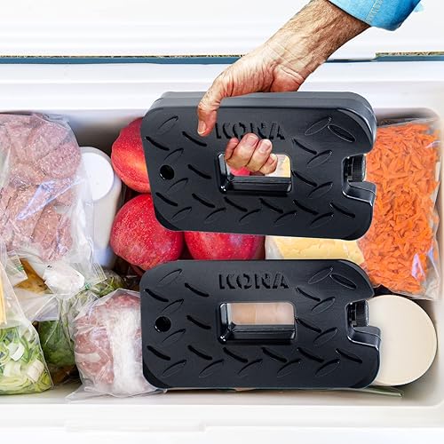 Miniatura 5 de Kona Paquete de hielo negrohielo de 2 libras para enfriadores, diseño de larga duración, paquete de hielo reutilizable y recongelable (4)