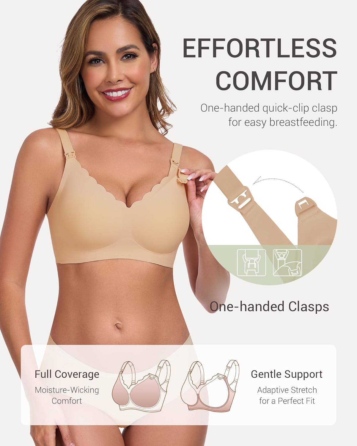 Vinfact Pumping Bra Hands Free-Adjustable Breast Pump Bra Holding & Every Day Bra Wireless Comfortable Bras-Perfect 2 in One