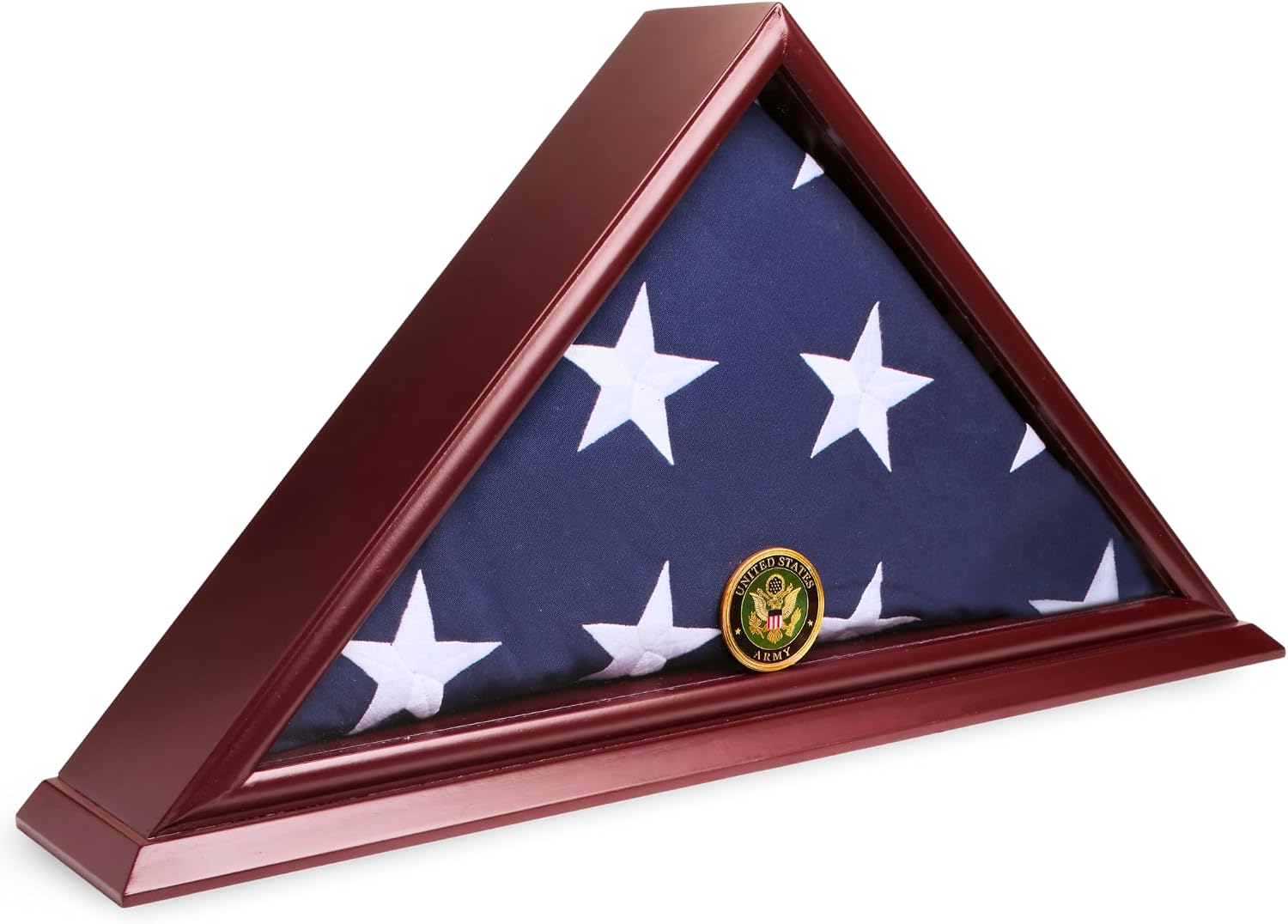 5x9.5 Burial Flag Display Case – Armed Forces Emblem Military Memorial Shadow Box for Veteran Funeral Flag with Acrylic Front (Marine Corp)