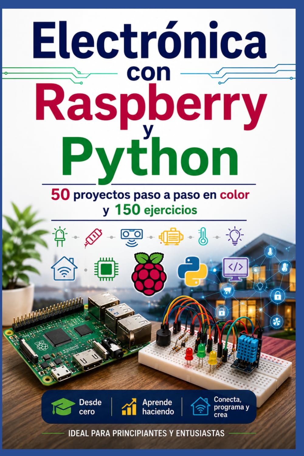 Electrónica con Raspberry y Python: 50 proyectos paso a paso en color y 150 ejercicios