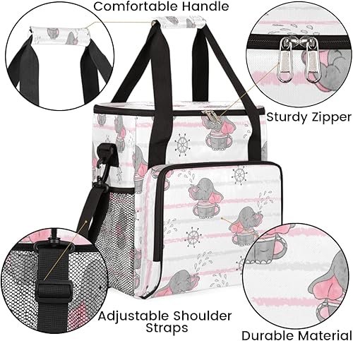 Miniatura 6 de Cute Sailor Elephants Coffee Maker Carring Bag Travel Storage Tote Bag Compatible with Keurig K-Mini or K-Mini Plus Portable Single Serve Coffee