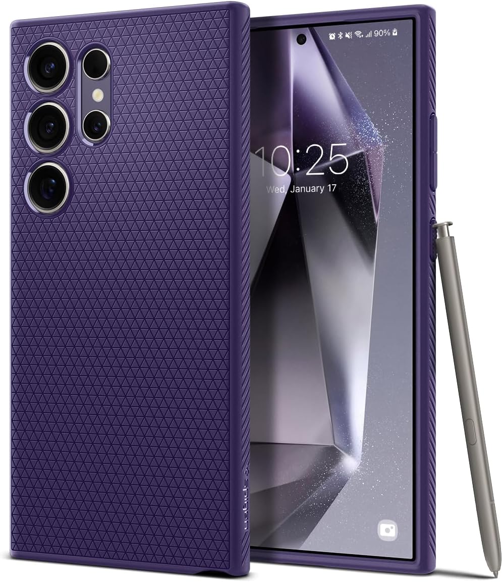 Spigen Liquid Air | Samsung Galaxy S24 Ultra Case [Flexible] [Air Cushion Protection] Galaxy S24 Ultra Back Cover | TPU - Deep Purple