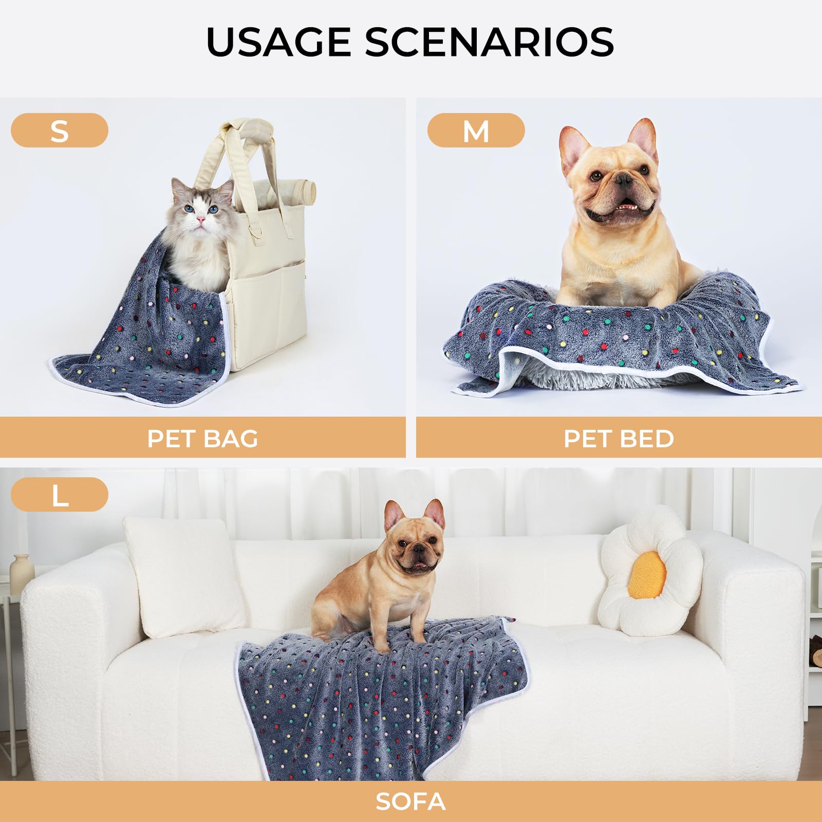 Kit 3 Cobertores Macios Para Pets - Flanela Reversível, Antipelos E Conforto