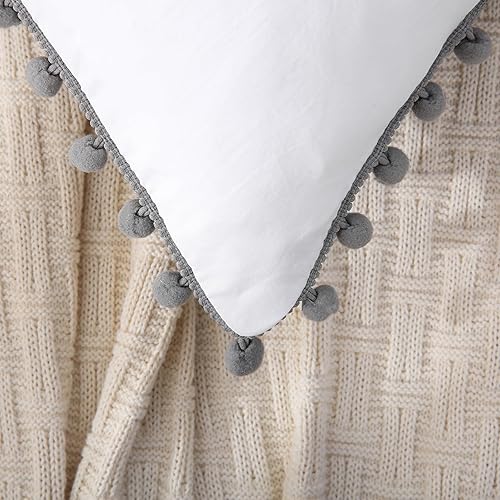 Miniatura 55 de Blue Body Pillow Cover Shabby Chic Long Pillow Case Cover Navy Blue Pom Poms Fringe Body Pillow case with Pocket Closure 20x54 inches(Body,Navy Blue)