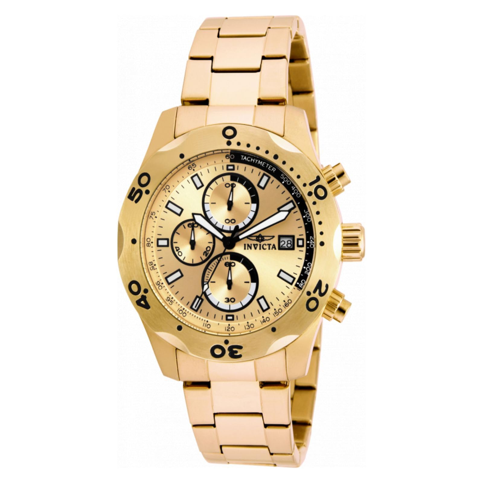 Invicta Silicone Specialty Chronograph Gold Dial Analog Watch for Men - 17750, Multi-Color Band (B00N0RCU8A) Amazon Price History, Amazon Price Tracker