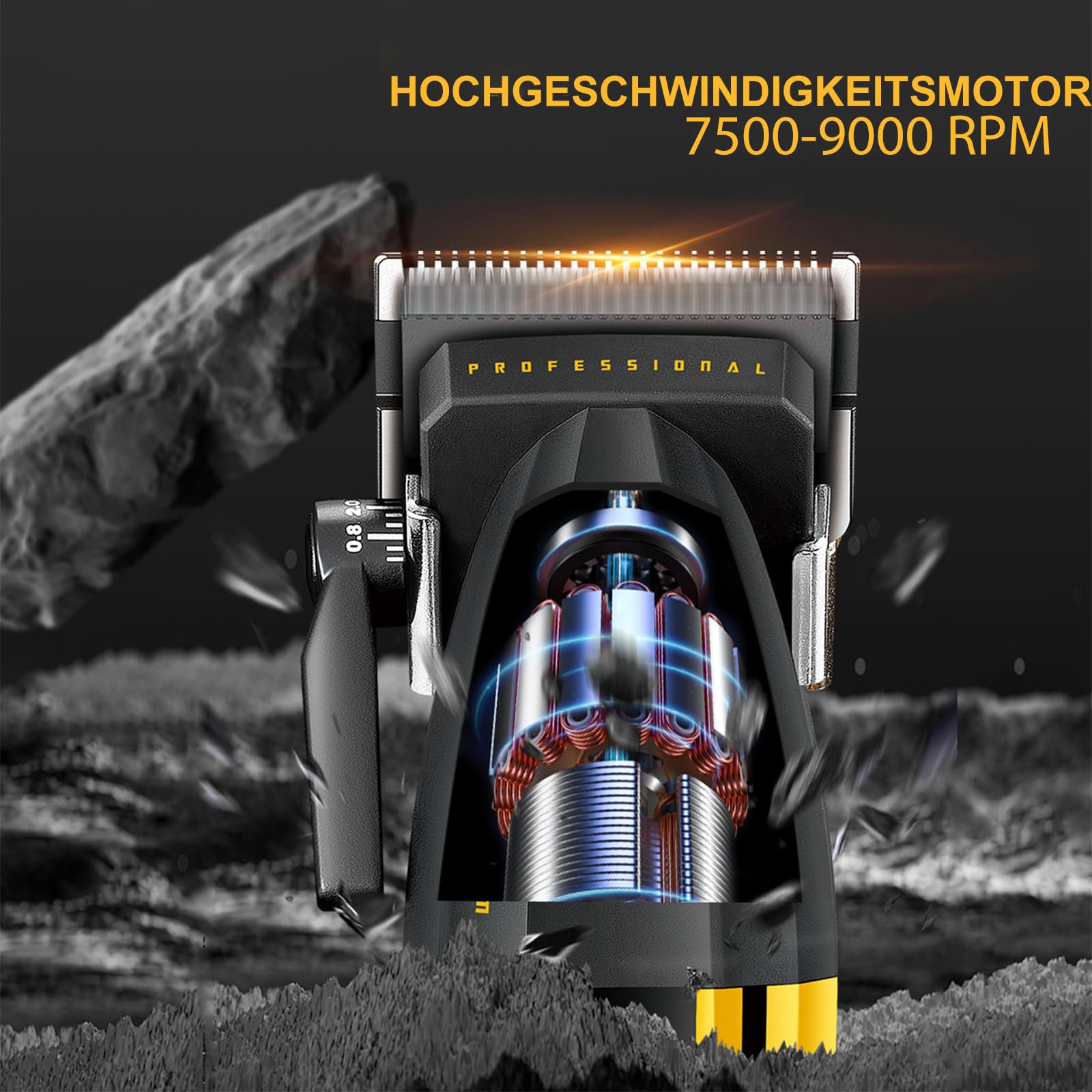 VGR 285 Fresh Fade Haarschneidemaschine Herren Profi Mit 9000 U/Min Motor | Professionelle Haarschneider, Kabelloser Clipper Haarschneider Leichtes Vielseitiges Friseur Haarmaschine mit LED-Display