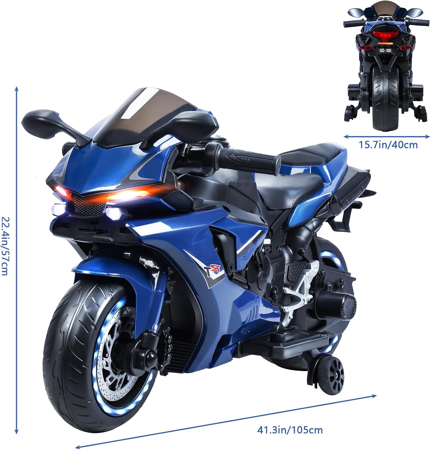 Electric Motorcycle for Kids, Electric Dirt Bike for Kids Motocross, Ride On Motorcycle Speed Up to 9mph, with Safety Auxiliary Wheels, Bike for Children Red