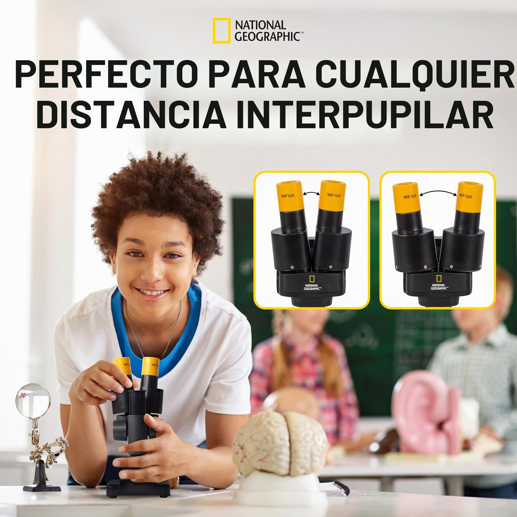 Bresser ​National Geographic 9119000 Microscopio Estéreo 20x, Negro