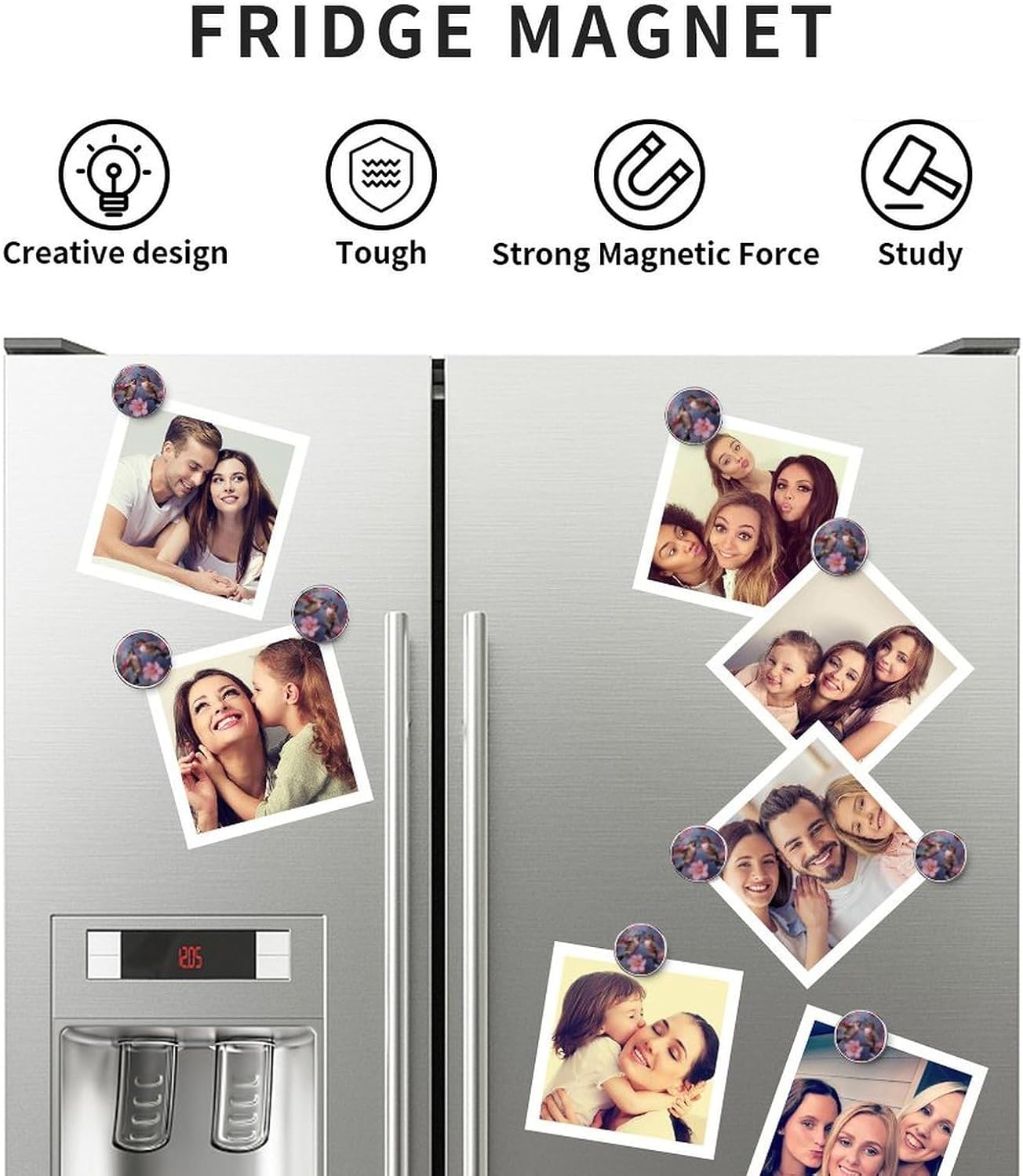 Round Humming Birds with Pink Magnetic Fridge Magnet for Home Office image 5
