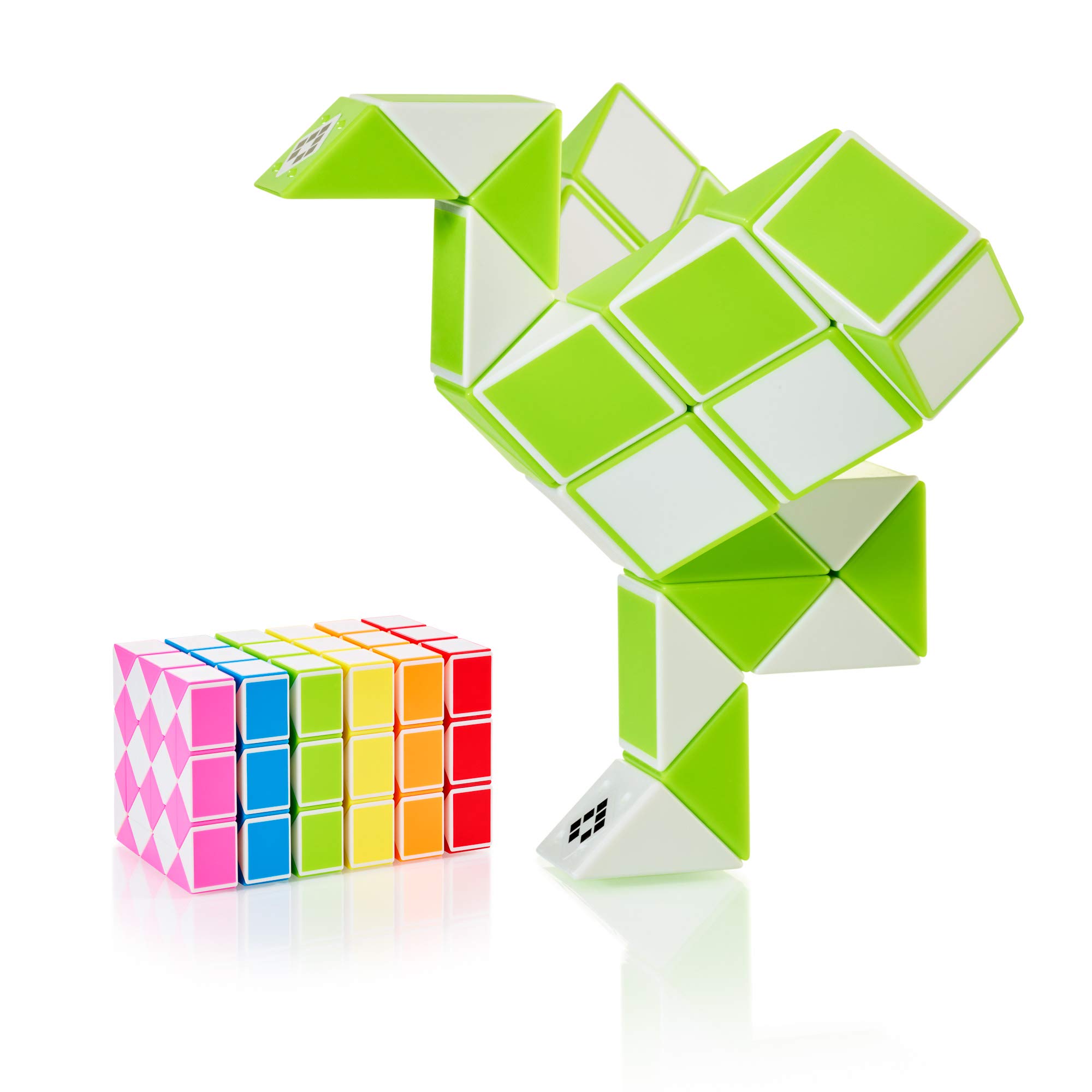 CUBIDI® Original Magic Snake - 36 Blöcke Grün | Knobelspiele für Kinder und Erwachsene | Ideal als Mitgebsel Kindergeburtstag, Kindergeburtstag Gastgeschenke oder kleine Geschenke für Kinder