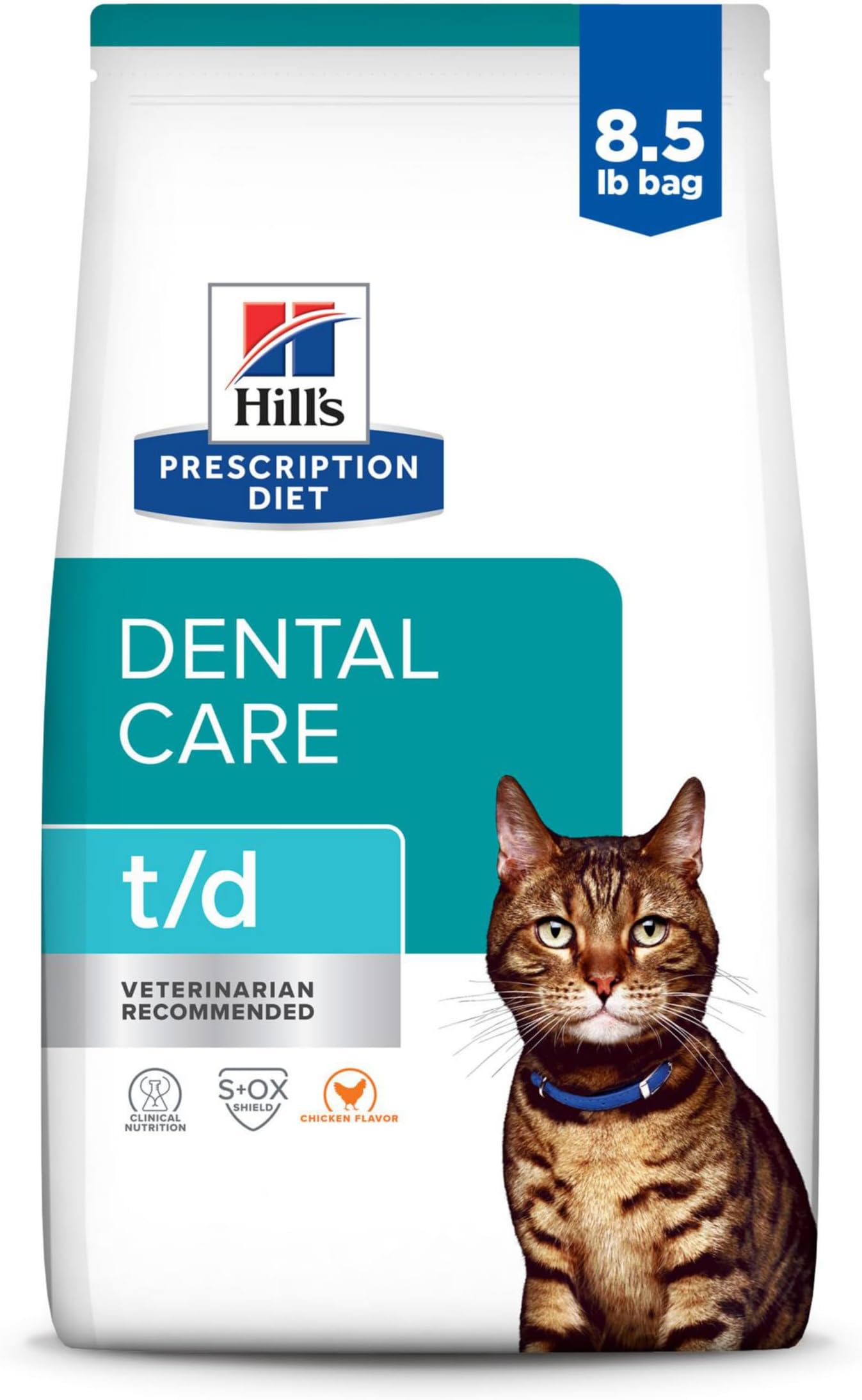 t/d Dental Care Dry Cat Food, Chicken, 8.5 lb. Bag
