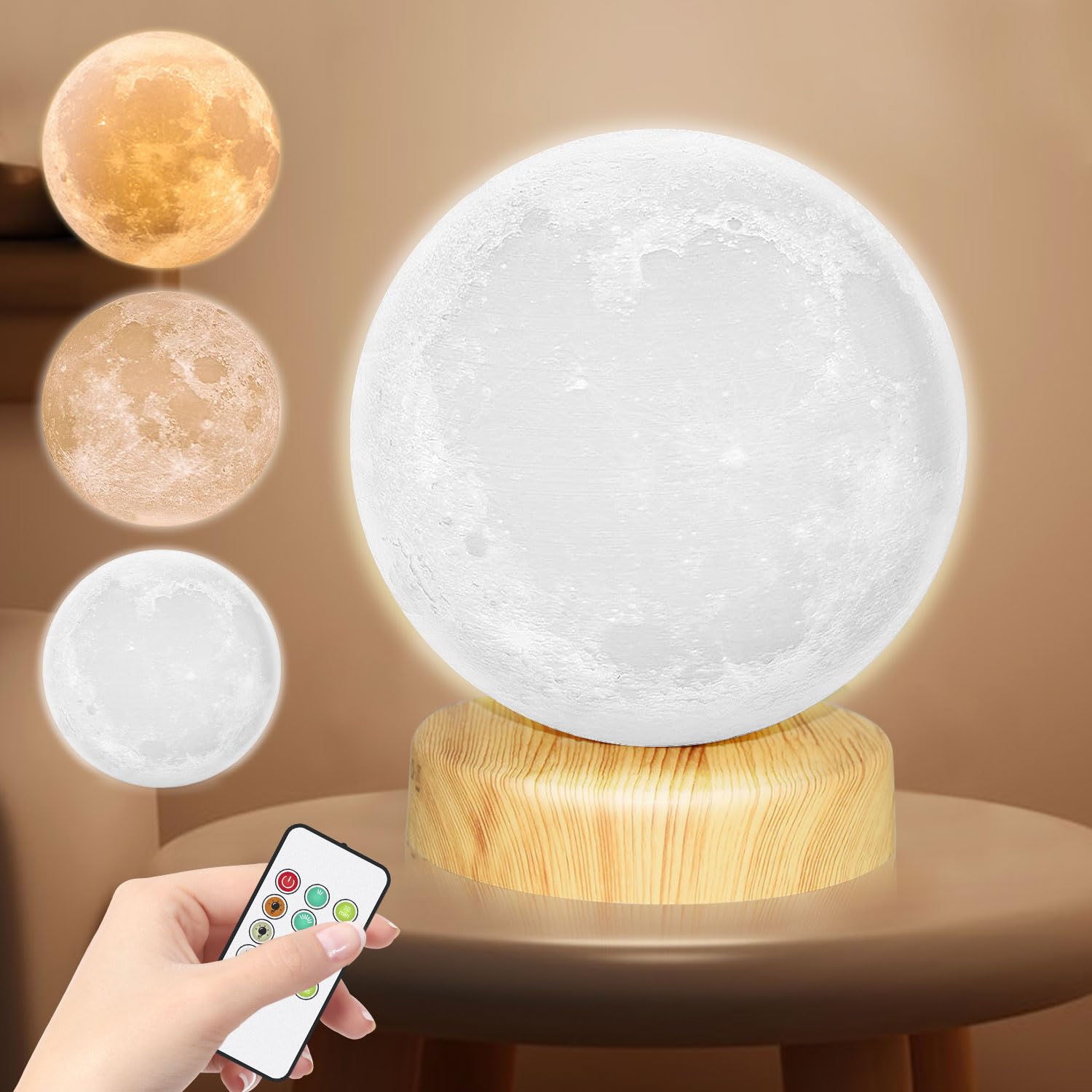 RscCleaner Light Therapy Lamp®, Happy Sun Lamp 10000 Lux with 3 Color Temperatures, Adjustable Brightness,Timer & Memory Function, Happy Sunlight Lamp with Remote Control for Home Office Decoration