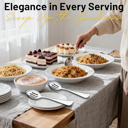 Miniatura 6 de VIVANI - Juego de cubiertos de 26 piezas para 4 con utensilios de servir, juego de cubiertos de acero inoxidable, juego de cubiertos, juego de