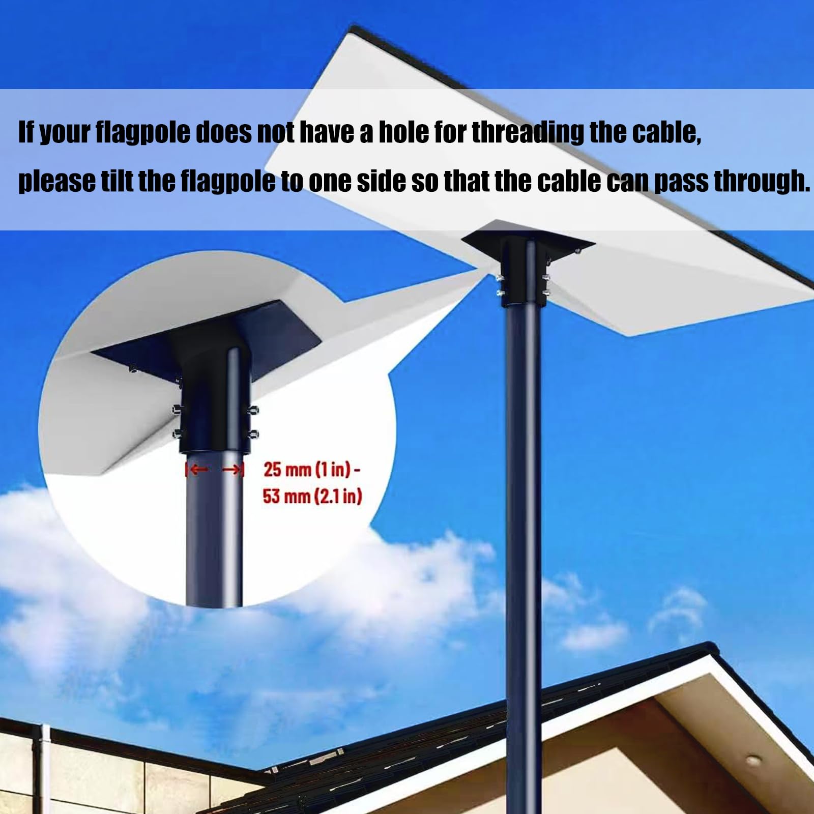 Support permanent pour antennes d'extérieur - Angle réglable à 360 degrés - Compatible avec mur et plafond - Résistant aux intempéries