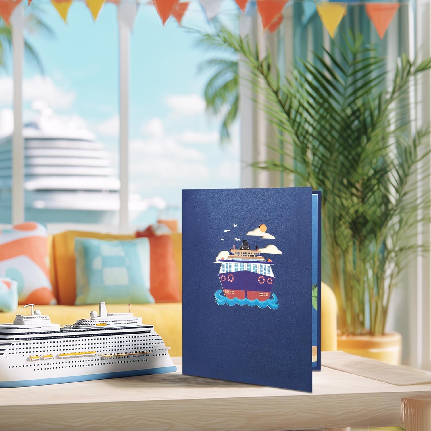 GREETING ART Cruise Ship Pop Up Card, Cruise Birthday Card,Travel, Ocean, 3D Greeting Cards for Fathers Day, Retirement, Graduation, Anniversary - Image 7