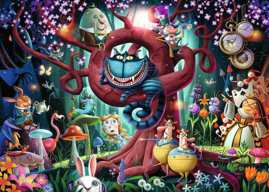 Ravensburger - Most Everyone is Mad - 1000 Piece Jigsaw Puzzle - Stunning Rendition of Alice in Wonderland - Bold, Imaginative Scene - Ideal Gift - Frameable Art - Screen-Free Fun - Puzzles for Adults