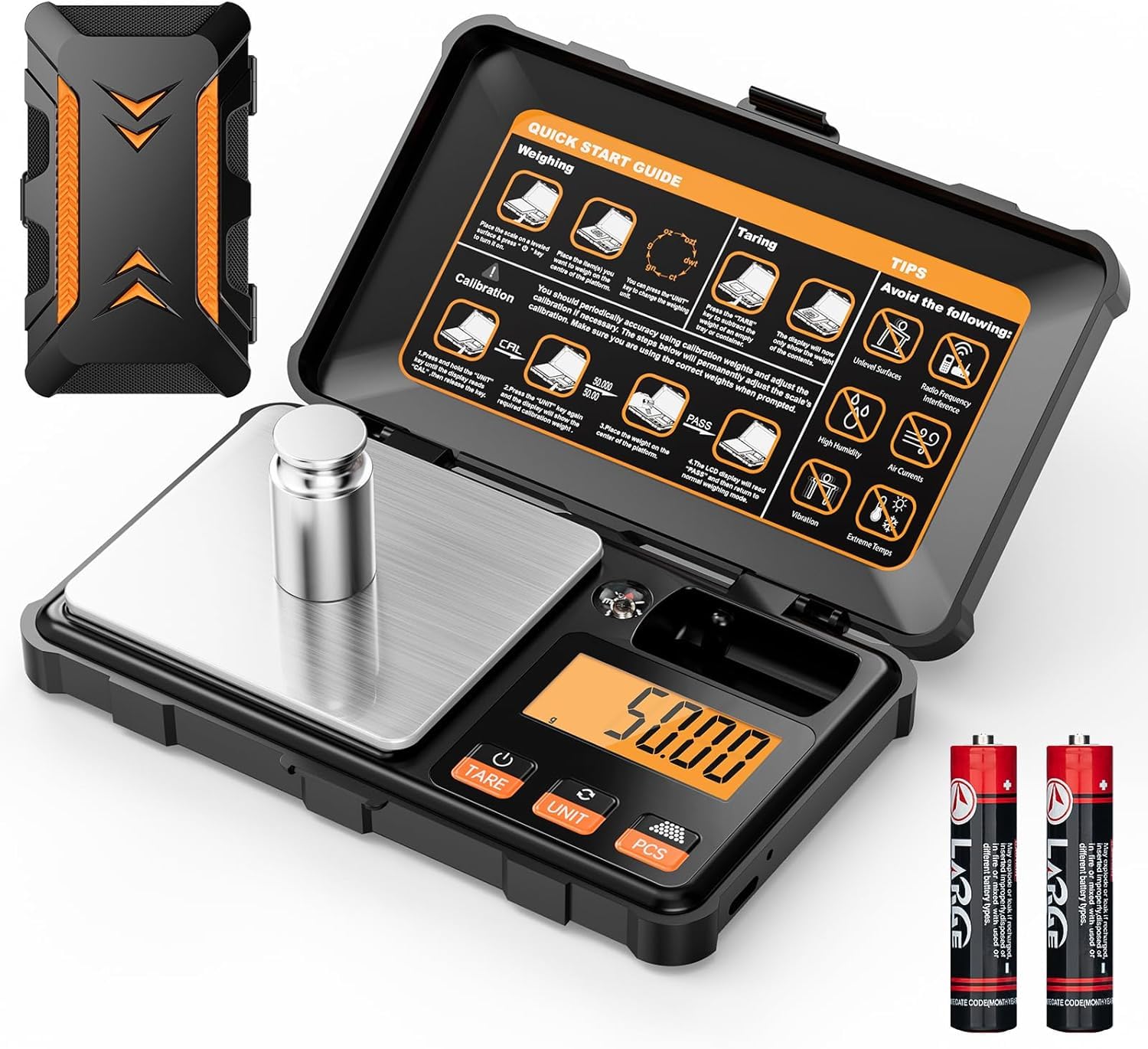 Meilen Luggage Weight Scale, 110LB/50KG Digital Fishing Scale with Portable Hanging, Suitcase Baggage Scale with Hook, Type-C Charging, LED Screen, Black 2 Pack