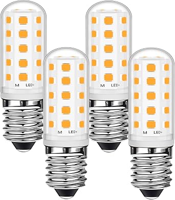 E14 LED Cooker Hood Bulb 3W 40W Halogen Equivalent, 360LM, Warm White 2700K, AC220-240V, Non Dimmable, Small Edison Screw SES for Fridge/Cooker Hood/Lamps, 4Pack [Energy Class E]