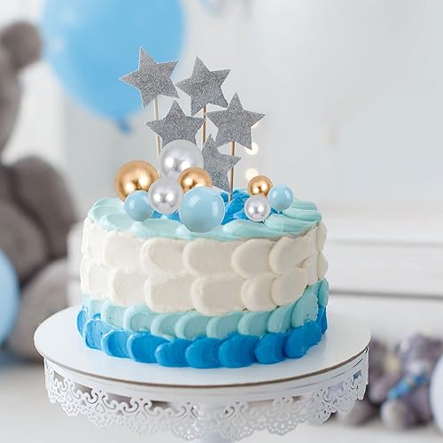 Miniatura 7 de Gyufise 30 piezas de mini globos para decoración de tartas, bolas de perlas de imitación, decoración de pastel para baby shower, boda, aniversario,