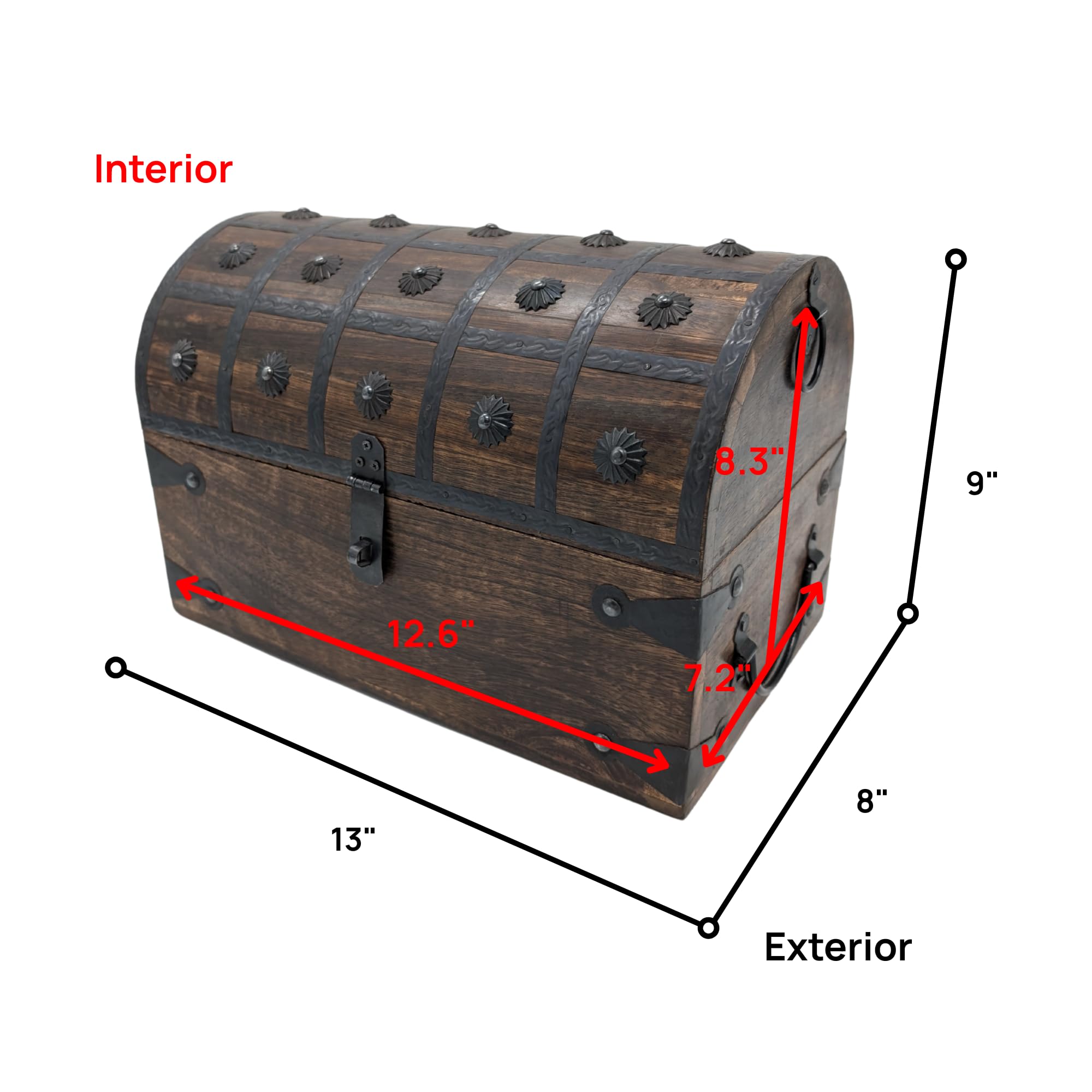 Amazon.com: Aiden Asher Handmade Pirate Treasure Chest - Wooden