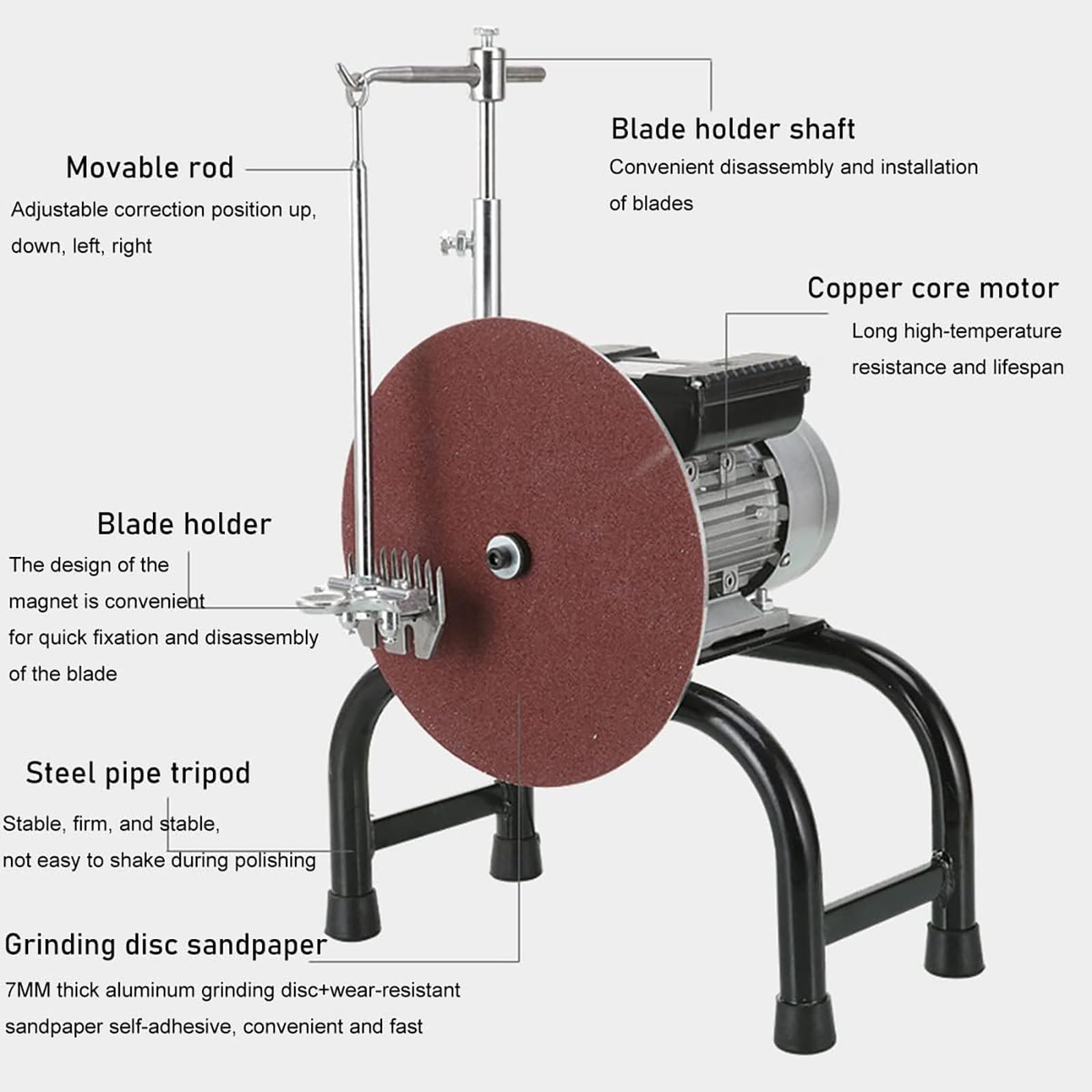 Affilatrice professionale per forbici da lana con potenza elevata da 550 W, affilatrice elettrica per tosatrici per pecore, ideale per agricoltori professionisti e per uso domestico