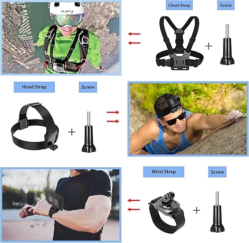 Miniatura 6 de HONGDAK Kit de accesorios de cámara de acción 55 en 1 para GoPro Accesorios de cámara de acción universal con estuche de transporte para GoPro Hero
